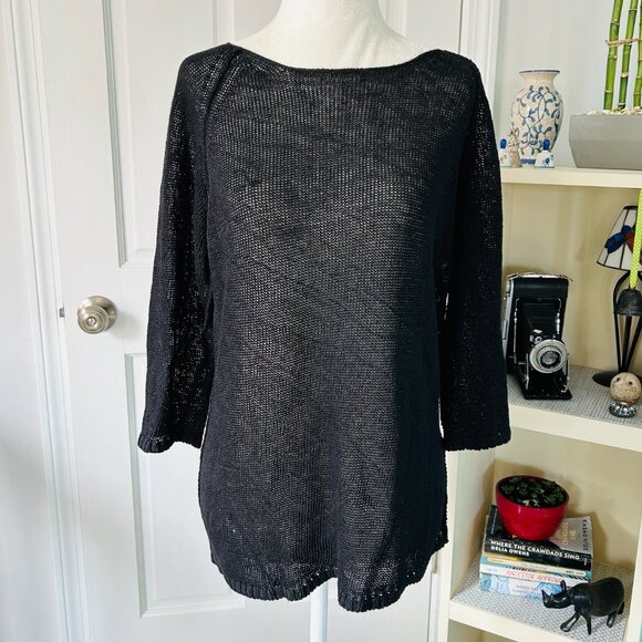 Maria Di Ripabianca 100% Linen Pullover Open Knit Sweater (size 8) - Picture 2 of 12